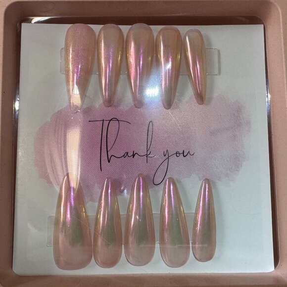 Pinnk and Pointy Press-On or Glue-On Nails Size M - Picture 1 of 6